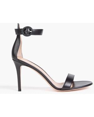 Gianvito Rossi Portofino 85 Leather Sandals - White