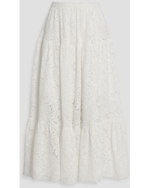 Erdem Cotton-Blend Crocheted Lace Midi Skirt - White