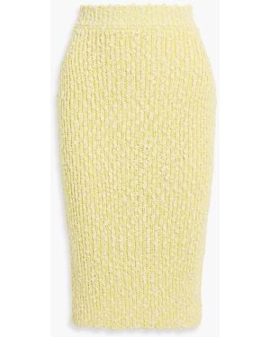 Stella McCartney Bouclé-Knit Cotton-Blend Midi Skirt - Yellow