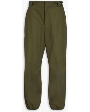 Prada Tapered Cotton-twill Trousers - Green