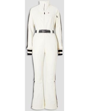 Perfect Moment Crystal Merino Wool-trimmed Faux Leather Ski Suit - Natural