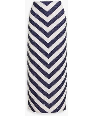 STAUD St. tropez maxirock aus mesh mit verzierung und streifen - Blau