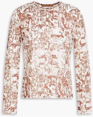 Rejina Pyo Zoya Printed Jersey Top - Brown