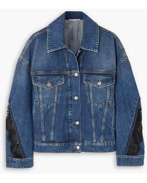 Stella McCartney Lace-trimmed Denim Jacket - Blue