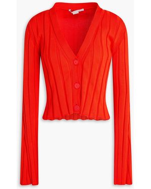 Stella McCartney Ribbed Cotton Cardigan - Red