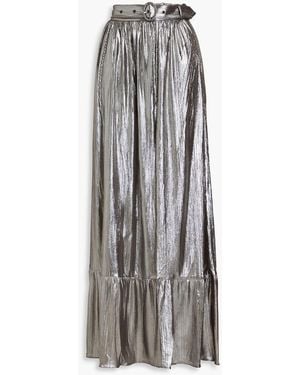 retroféte Gathered Jersey Maxi Skirt - Metallic