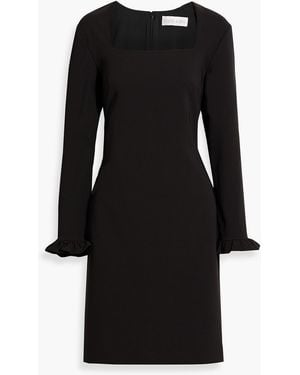 Mikael Aghal Ruffled Stretch-Cady Dress - Black