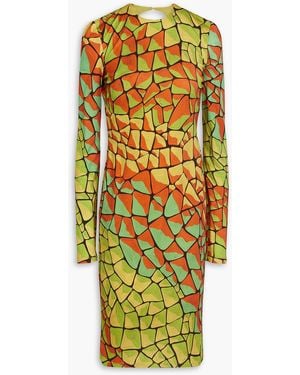 Emilio Pucci Bedrucktes kleid aus jersey mit cut-outs - Gelb