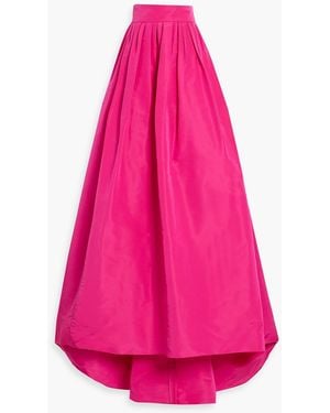 Carolina Herrera Pleated Silk-Faille Maxi Skirt - Pink