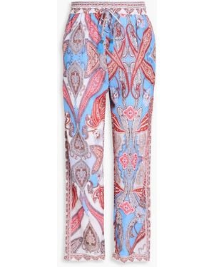 FARM Rio Paisley-print Cotton-blend Gauze Tapered Pants