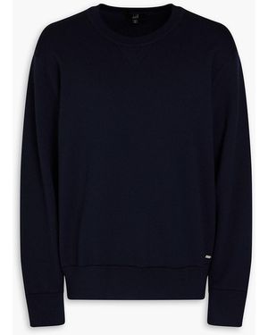 dunhill French Wool And Cashmere-blend Terry Sweatshirt - Blue