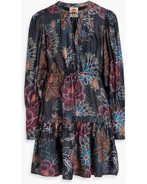 FARM Rio Printed Crepe Mini Dress - Gray