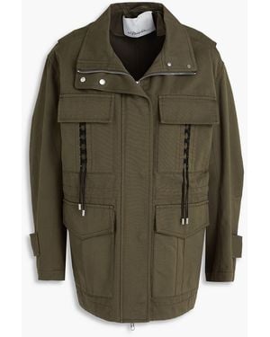 3.1 Phillip Lim Lace-up Cotton-twill Jacket - Green