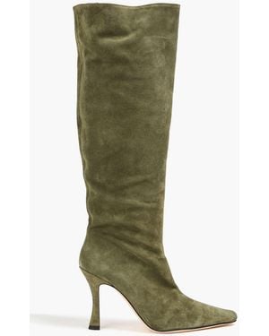 STAUD Cami Suede Knee Boots - Green