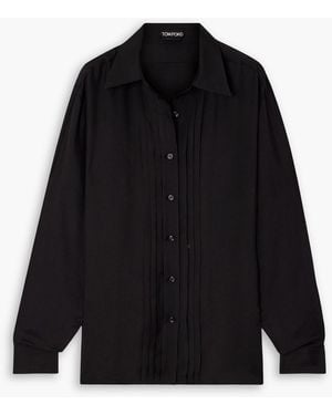 Tom Ford Pintucked Twill Shirt - Black