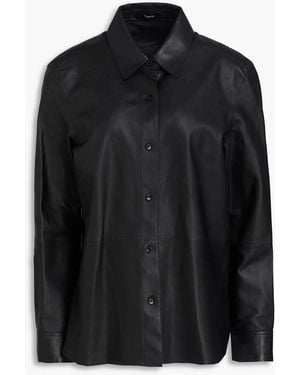 Theory Leather Shirt - Black