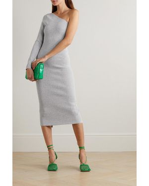 ワンピース VICTORIA BECKHAM ONE-SHOULDER DRAPED MIDI DRESS Victoria Beckham One Shoulder Draped Midi Dress in Blue | Lyst