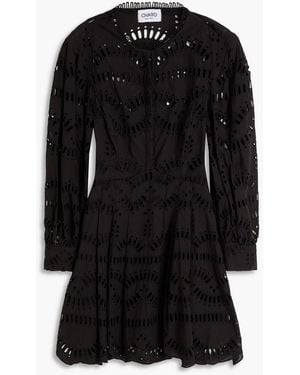Charo Ruiz Franca Broderie Anglaise Mini Dress - Black