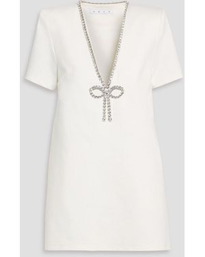 Area Crystal-Embellished Stretch-Jersey Mini Dress - White