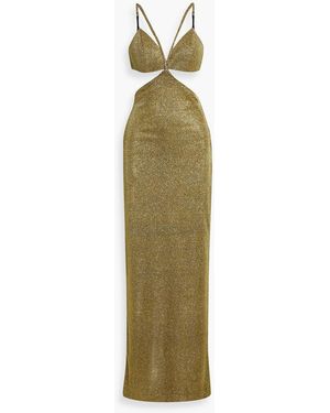 PATBO Golden Weave Mesh Gown - Green