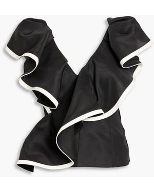 Carolina Herrera Ruffled Silk-Organza Top - Black