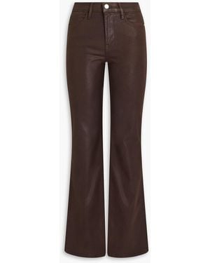 FRAME Le high flare hoch sitzende schlagjeans mit beschichtung - Braun
