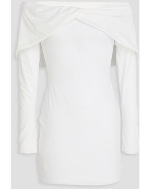 Maygel Coronel Leone Off-The-Shoulder Stretch-Jersey Mini Dress - White