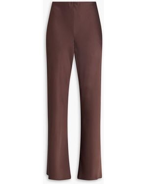 A.Emery Myrna Satin Straight-Leg Trousers - Brown