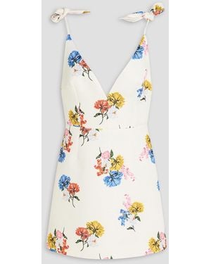 Emilia Wickstead Vero Floral-print Crepe Mini Dress - White