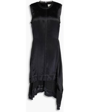 3.1 Phillip Lim Mehrlagiges asymmetrisches kleid aus crêpe de chine und satin - Schwarz