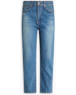 Veronica Beard Joey Cropped High-Rise Tapered Jeans - Blue