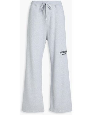 Dolce & Gabbana Printed French Cotton-Terry Joggers - Blue