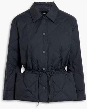 Theory Quilted Shell Down Jacket - Blue