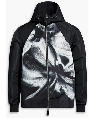 McQueen Printed Shell Hooded Jacket - Black