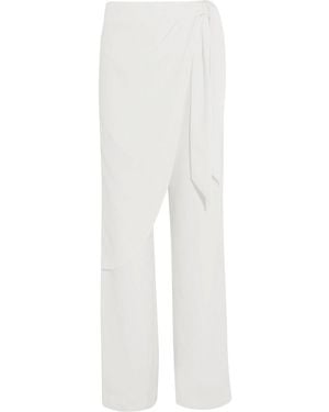 Cinq À Sept Casablanca Layered Crepe De Chine Wide-Leg Pants - White