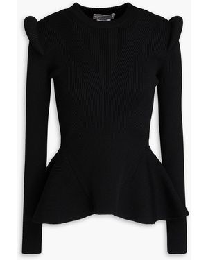 McQueen Ribbed Wool-blend Jumper - Black