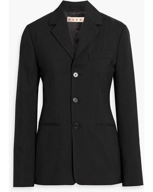 Marni Embroidered Wool Blazer - Black