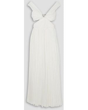Chloé Cutout Pleated Silk-chiffon Gown - White