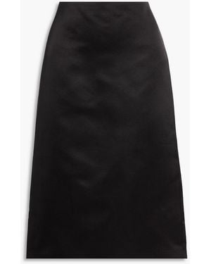 Veronica de Piante Nova Duchesse Silk-Satin Midi Skirt - Black