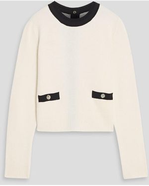 Sandro Two-Tone Wool And Cashmere-Blend Sweater - Natural