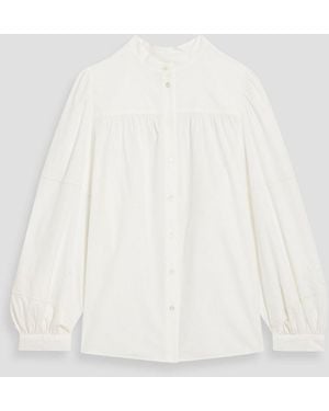 Weekend by Maxmara Embroidered Cotton-Poplin Shirt - White