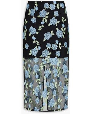 ROTATE BIRGER CHRISTENSEN Lace Midi Pencil Skirt - Black