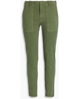 Nili Lotan Jenna Cropped Stretch-cotton Twill Slim-leg Trousers - Green