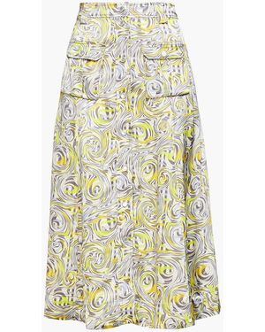 Ganni Printed Satin Midi Skirt - Multicolour