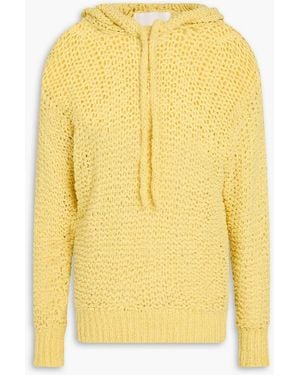 Isabel Marant Idony Open-knit Cotton-blend Hoodie - Yellow