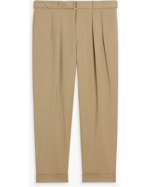 Officine Generale Pierre Tapered Belted Wool-Twill Pants - Natural