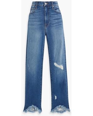 Jonathan Simkhai River Distressed High-Rise Straight-Leg Jeans - Blue