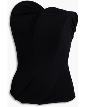 Victoria Beckham Strapless Ruched Stretch-Jersey Top - Black