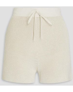 Gentry Portofino Ribbed Silk And Cotton-Blend Shorts - Natural