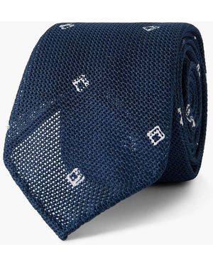 Sid Mashburn Krawatte aus baumwoll-mesh mit print, 8 cm - Blau